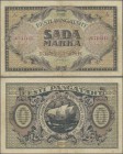 Estonia: 100 Marka 1922, P.58a, seldom offered and rare banknote, still nice condition with several folds, tiny hole at center and afew spots. Conditi...