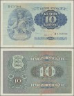 Estonia: 10 Krooni 1940, P.68a, very rare and seldom offered banknote, excellent original shape, completely unfolded, just a tiny spot at lower margin...