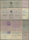 Estonia: Set of 4 different notes ZEMENTFABRIK ”Port Kunda” containing 1, 3, 5 and 25 Rubles 1941, all notes used but with no big damages like holes o...