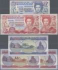 Falkland Islands: set 3 notes containing 2x 1 Pound 1983 P. 12 (UNC) and 1 Pound 1984 P. 13 (UNC), nice set. (3 pcs)