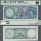 Fiji: 5 Shillings 1964, P.51d, very nice and attractive note with a few minor spots, PMG graded 40 Extremely Fine