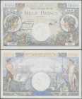 France: set of 10 MOSTLY CONSECUTIVE notes 1000 Francs ”Commerce & Industrie” 1940-44 P 96, from S/N 009238909 to - 934, with only a few notes missing...