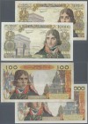 France: set 2 pcs 10.000 & 100 NF Francs 1958 & 1961 P. 136, 144, both used in condition: VF. (2 pcs)