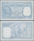 France: 20 francs 1917 Fay 11.2, washed and pressed, light folds, no holes or tears, still nice colors, condition: VF.