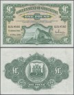 Gibraltar: 1 Pound 1965 P. 18a, used with some folds in paper, no holes or tears, crisp and clean paper, original colors, condition: VF+ to XF-.