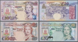 Gibraltar: set of 3 notes containing 5, 10 & 20 Pounds 2000-2004 P. 29-31, all in condition: UNC. (3 pcs)