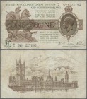 Great Britain: 1 Pound 1928 P. 361b in used condition with folds and stain in paper, condition: F.