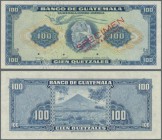 Guatemala: Banco de Guatemala 100 Quetzales 1959-65 SPECIMEN by Waterlow & Sons Ltd., P.49s in perfect UNC condition