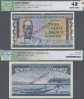 Guinea: 500 Francs 01.03.1960 Specimen P. 14s, with red specimen overprint on front and back of the note, specimen serial number A000000, signatures B...