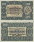 Hungary: 10.000 Korona 1923 P. 77, used with light center fold and handling in paper, paper still original strong with crispness and original colors, ...