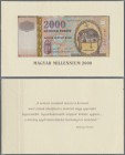 Hungary: Original folder with the 2000 Forint Magyar Millennium 2000, P.186 in perfect UNC condition