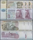 Hungary: Nice lot with 5 banknotes 2000 Forint 2010, 2 x 2000 Forint 2013, 10.000 Forint 2008 and 10.000 Forint 2012, P.198c,e, 200a,c, all in perfect...