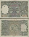 India: 100 Rupees ND portrait KGIV P. 20h, CAWNPORE issue, used with folds and pinholes in paper, light stain, in condition: F+ to VF-.