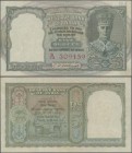 India: 5 Rupees ND(1943) P. 23a, light folds in paper, red serial number, usual pinholes, original colors, condition: VF+.