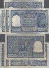 India: set of 4 notes 100 Rupees ND P. 42a,b & 43a,c, all used with light folds and pinholes in paper, not washed or pressed, no repairs, one with wri...