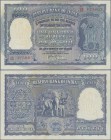 India: 100 Rupees ND P. 43b, unfolded, crisp, only very minor handling in paper, light stain at left, 2 minor pinholes, conditoin: aUNC.