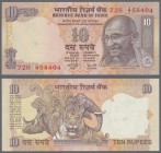 India: set of 17 notes 10 Rupees ND P. 89a-e, all from different series and several with different signatures in condition: F to UNC. (17 pcs)