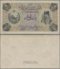 Iran: highly rare front proof print of 1 Toman 1896 P. 1sp Specimen iwith Specimen perforation, uniface printed, previously mounted, in condition: UNC...