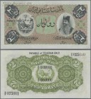 Iran: very rare banknote of 2 Tomans 1913 P. 2s, with printers annotation at upper border, Specimen serial number on back side in condition: UNC.