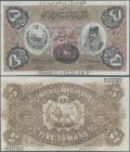 Iran: Imperial Bank of Persia 5 Toman November 28th 1910 SPECIMEN, printed by Bradbury & Wilkinson, P.3s with additional overprint ”Payable at Yezd on...