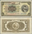 Iran: Bank Melli Iran 10 Rials SH1311 (1932), P.19, vertically folded, some other creases in the paper and a few spots. Condition: F+