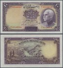 Iran: 10 Riyals 1936 P. 31, not washed or pressed, in condition: XF.