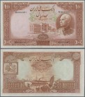 Iran: 100 Rials ND(1938) P. 36A, pressed, light folds, but in spite of that still strong paper and original colors, no damages, condition: VF.