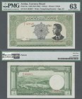 Jordan: 1 Dinar ND(1952) P. 6a, Sign. 3 in condition: PMG graded 63 Choice UNC.