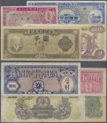 Korea: Nice set with 4 Banknotes 1000 Won 1952 P.10a in VF+, 1 Won 1953 P.11b in UNC, 10 Won 1953 P.13 in F and 1000 Won 1960 P.22d in F- (4 pcs.)