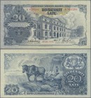 Latvia: 20 Latu 1940, P.33a, extraordinary rare banknote in almost excellent condition with tiny dint at upper and lower right corner. Condition: XF