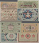 Latvia: Riga's Workers Deputies' Soviet lot with 4 Banknotes 1, 3, 5 and 10 Rubli 1919, P.R1-R4 in UNC condition. (4 pcs.)