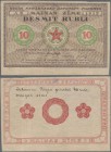 Latvia: Riga's Workers Deputies' Soviet 10 Rubli 1919 without underprint on back, P.R4, several folds and some annotations on back. Condition: F+