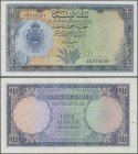 Libya: 1 Pound ND P. 25, lightly used with folds, seems to be pressed but still with strongness in paper and original colors, one minor border tear at...