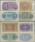 Libya: set of 4 notes MILITARY AUTHORITY OF TRIPOLITANIA containing 2, 5, 10 and 50 Lire ND(1943) P. M2-M5, all used with folds, strong paper and nice...