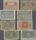 Lithuania: Very rare set with 4 Banknotes 1Centas 1922 P.1 in VF+, 5 Centas 1922 P.2 in F-, 20 Centas 1922 P.3 in XF and 50 Centas 1922 P.4 in VG (4 p...