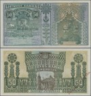 Lithuania: 50 Litu 1922 SPECIMEN with red overprint ”Pavyzdys - bevertis”, P:19s1 in perfect UNC condition. Extraordinary Rare Banknote!