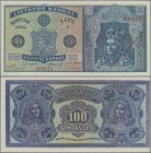 Lithuania: 100 Litu 1922 SPECIMEN with red overprint ”Pavyzdys - bevertis”, P.20s1 in perfect UNC condition. Extraordinary Rare Banknote!