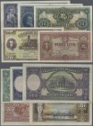 Lithuania: Highly rare set with 5 Banknotes comprising 10 Litu 1927 P.23a in F+, 50 Litu 1928 P.24a in XF, 100 Litu 1928 P.25a in VF, 5 Litai 1929 P.2...