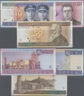 Lithuania: Lot with 3 Banknotes 10 and 20 Litu 2001 and 50 Litu 2003 (with very low serial number AD0000016), P.65-67, all in UNC condition. (3 pcs.)