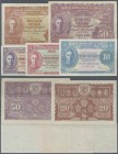 Malaya: Very nice set with 5 Banknotes 1, 5, 10, 20 and 50 Cents 1941, P.6-10 in VF to XF condition. (5 pcs.)