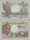Mali: 100 Francs ND(1960) P. 11, unfolded but light waves at upper border center, probably pressed (even this would not have been neccessary), crispne...