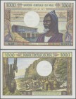 Mali: 1000 Francs ND P. 13d, crisp original french banknote paper, original colors, great embossing of the print visible in paper, no holes or tears, ...