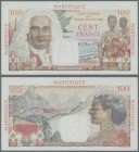 Martinique: 100 Francs ND(1937-39) P. 31, in extraordinary condition for this type of note, only a light center fold, light creases at left, original ...