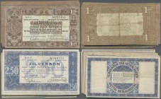 Netherlands: set of 41 notes Zilverbon containing 20x 2.50 Gulden P. 62 and 20x 1 Gulden P. 61, all in used condition from F to F+, nice set. (41 pcs)