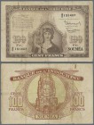 New Caledonia: 100 Francs 1944 P. 44, used with folds and stain in paper, several pinholes, original as taken from circulation, condition: F-.