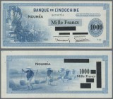 New Caledonia: 1000 Francs ND P. 45, light folds in paper, probably pressed dry, a few pinholes, still strongness in paper and nice colors, condition:...