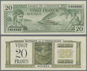 New Caledonia: 20 francs ND P. 49, strong paper and original colors, light folds in paper, 2 pinholes, condition: VF+.