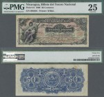 Nicaragua: 50 Centavos 1906 P. 34, seldom seen note in condition: PMG graded 25 VF.