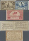 Poland: Set with 3 banknotes 10, 20 and 50 Groszy 1924, P.44-46 in F to VF condition. (3 pcs.)