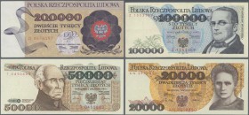 Poland: Very nice set with 23 Banknotes 10 - 200.000 Zlotych 1975-1989, P.142a-155a in F+ to UNC condition. (23 pcs.)